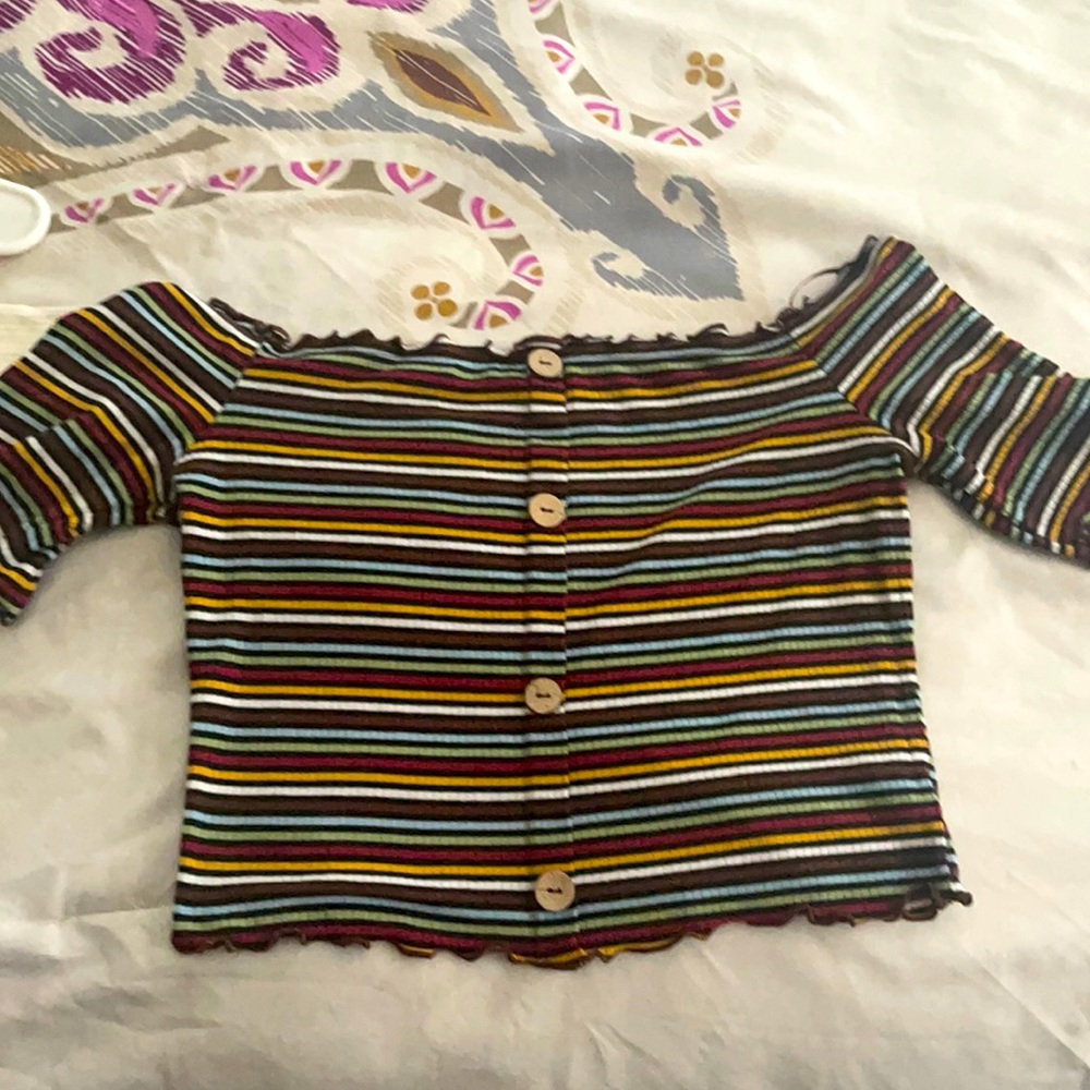 Multicolor ots crop top